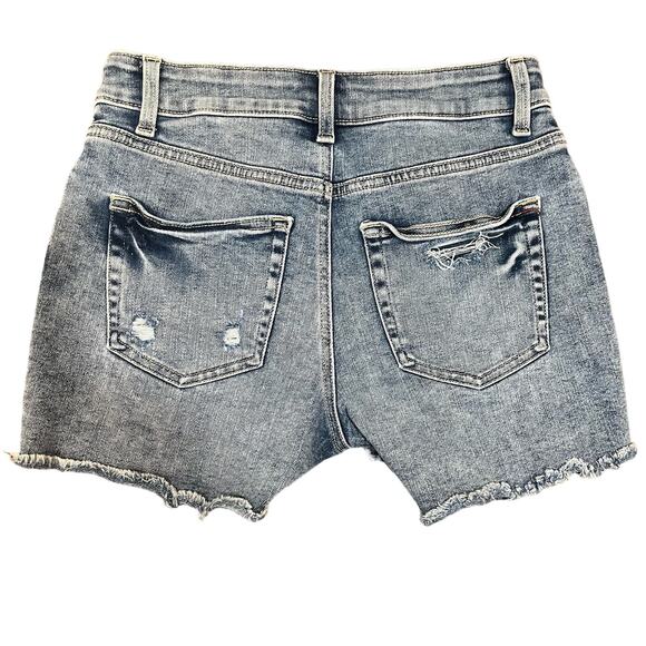 Maurices Edgely Hi-Rise Button Fly Distressed Jean Shorts Sz 2 - Picture 2 of 7
